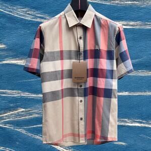 Burberry  Brown Men's Short Sleeve Shirt